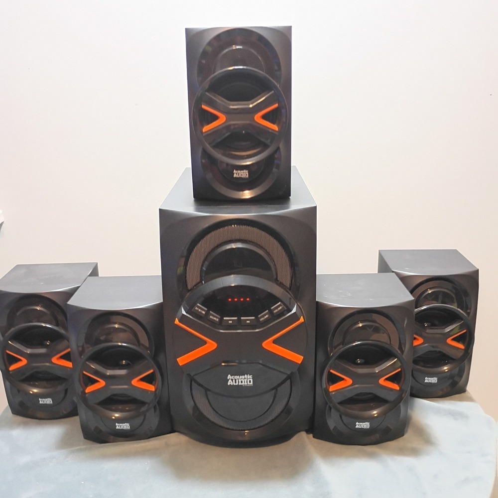 Acoustic Audio AA5210 5.1 Multimedia Speaker System 600W Bluetooth LED Black